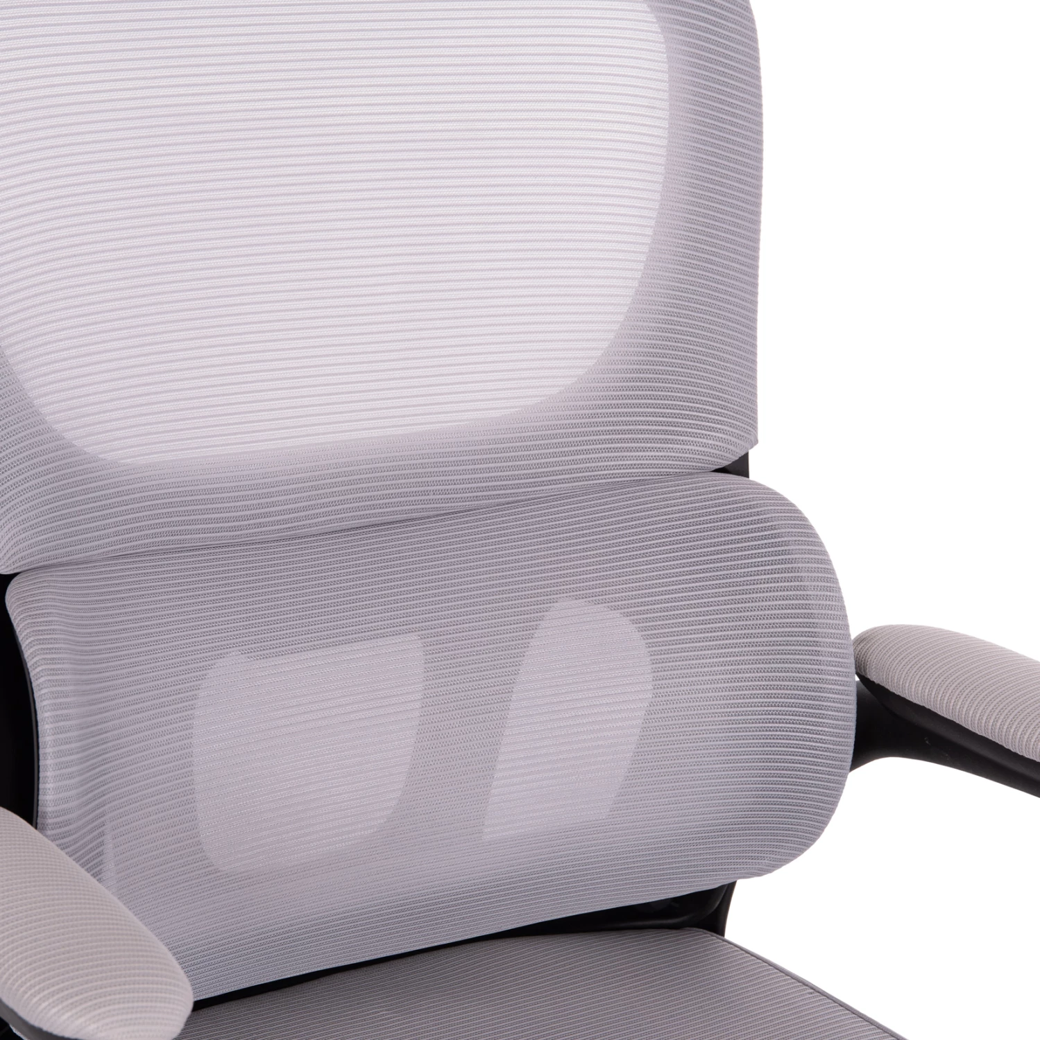 Karrige zyre Baston, material rrjete gri, kornizë PP e zezë, FH18236.02, 64x60x127cm