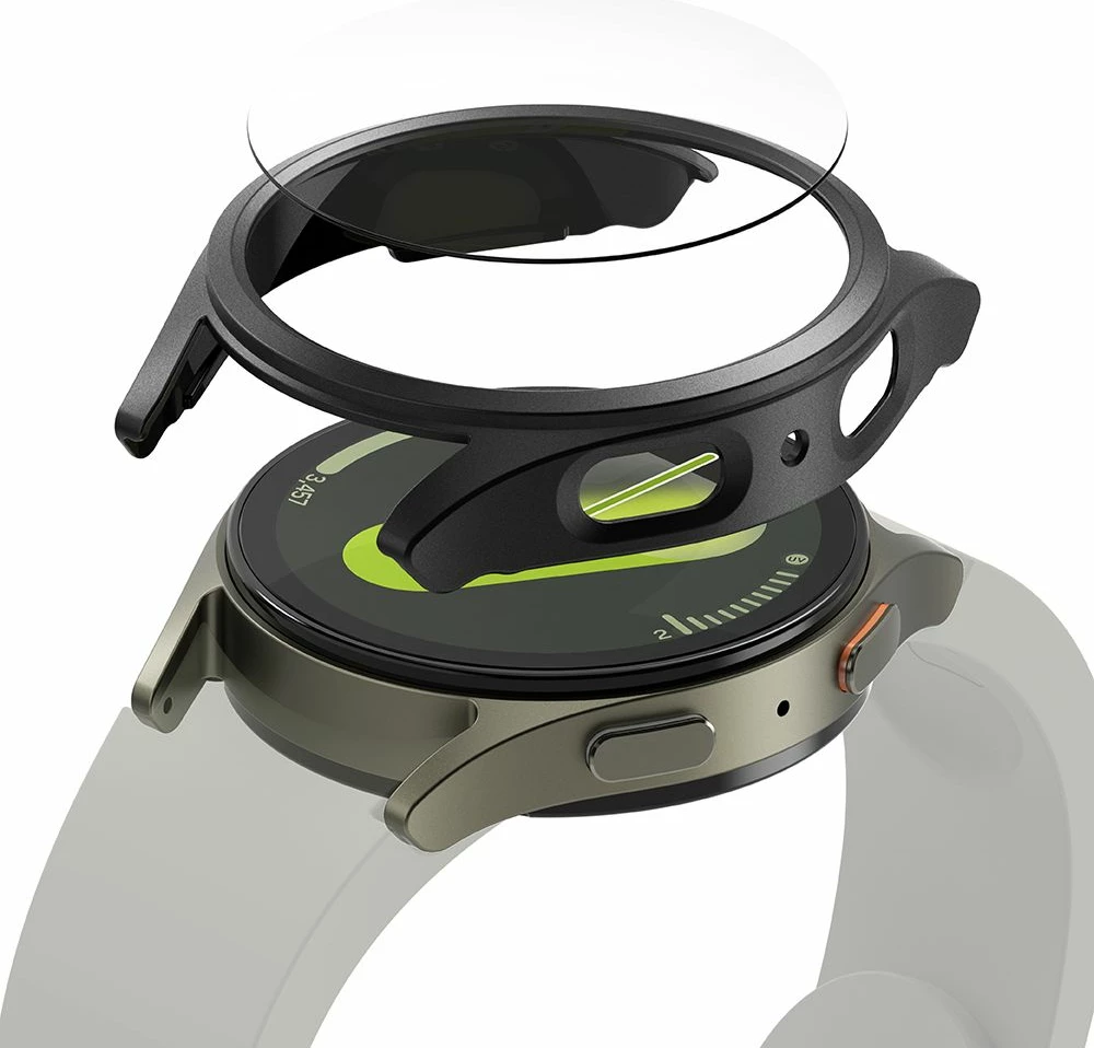 Mbështjellës + xham i temperuar Ringke për Samsung Galaxy Watch 7 44mm, Zi, set