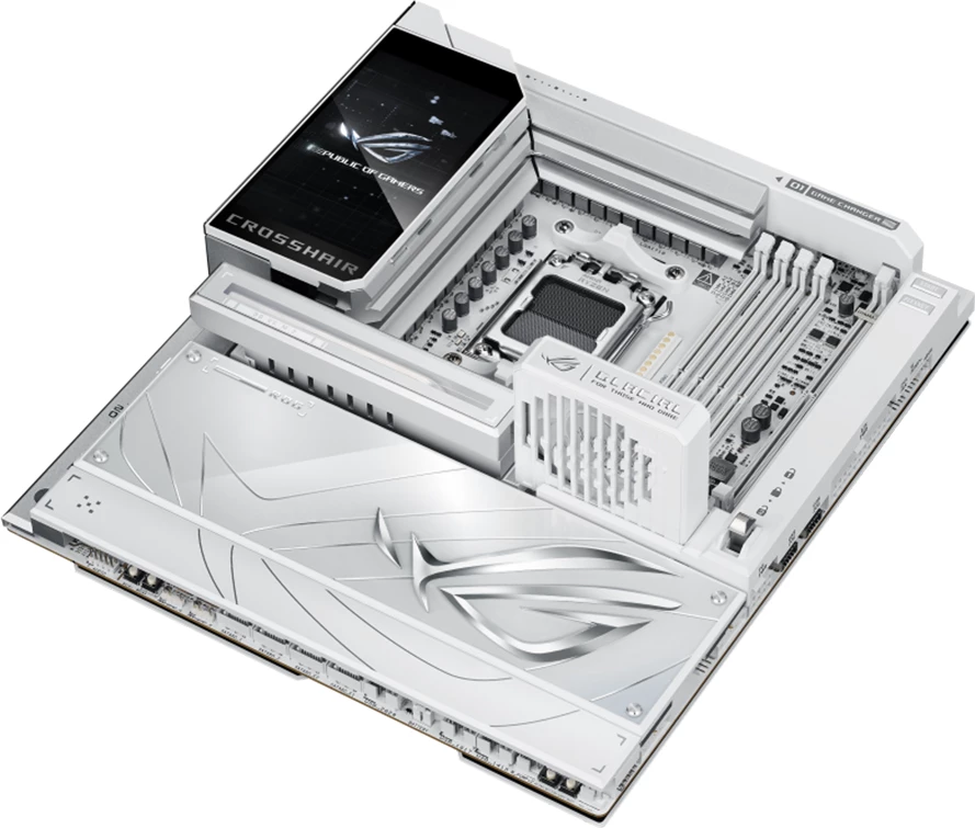 Pllakë amë ASUS ROG Crosshair X870E Glacial, AM5, DDR5, E-ATX, Wi‑Fi, Bluetooth 5.4, e bardhë
