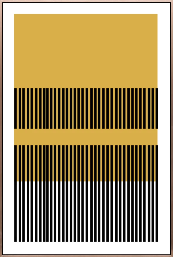 Pikturë dekorative ALSAR LINE, kanavacë, ngjyrë e bardhë, e verdhë, ari, 53x73x4cm