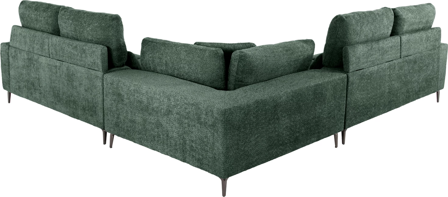 Kënd divani SYMMET FH3269.05, pëlhurë jeshile, këmbë antracit me shkëlqim, 314x236x90-102H cm