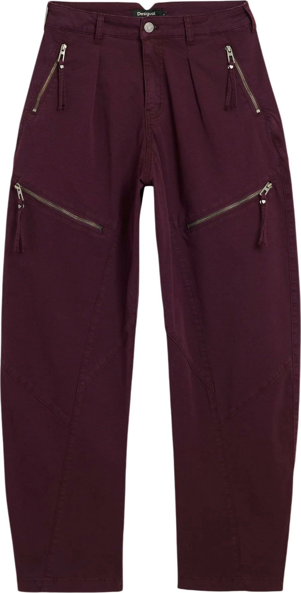 Pantallona për femra Desigual PANT_ZIPPERS 26WWPW14, bordo [Madhësia: XL]