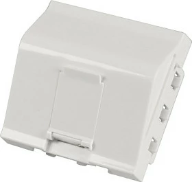 Pllakë qendrore EFB Elektronik 45x45mm për 1 Keystone, dalje e kënduar, e bardhë