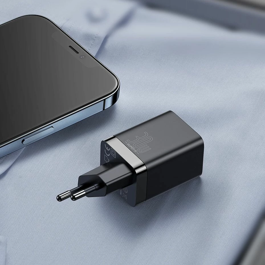 Karikues rrjeti Baseus Super Si Pro CCSUPP-E02 30W PD/QC, 1x USB-A + 1x USB-C, 3A, i bardhë