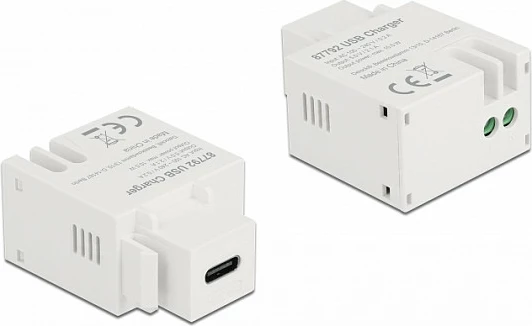 Modul Keystone DeLOCK portë karikimi USB-C 2.1A, flat, i bardhë