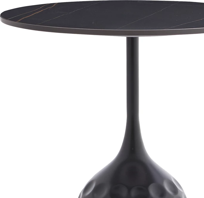 Tavolinë kafeje Kousien Inart, gur i sinterizuar, ngjyrë e zezë, D50x60cm