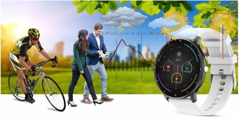Smartwatch Gravity për të gjithë, zi/bardhë