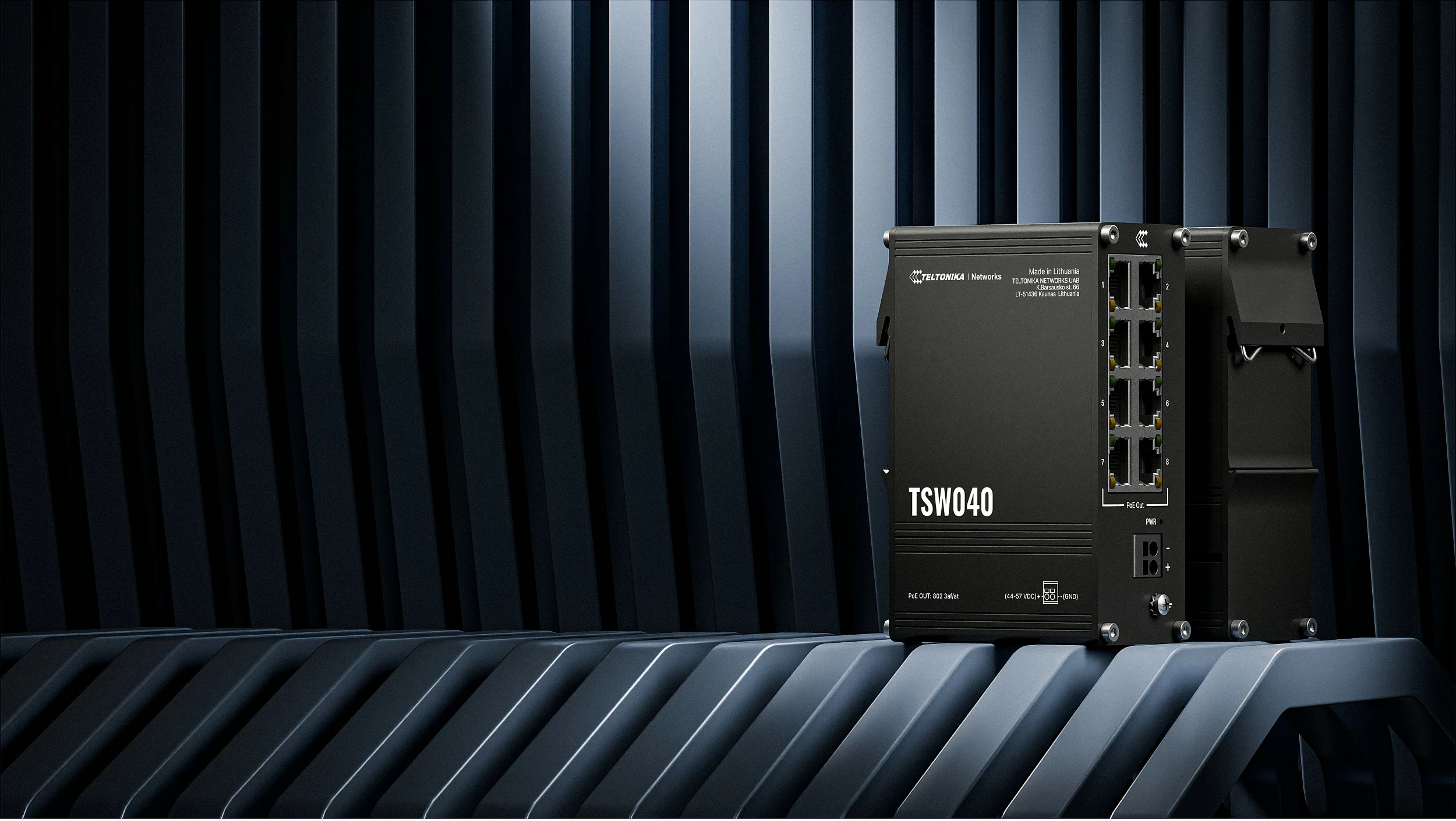 Switch Teltonika Networks TSW040, 8-Port PoE+ Fast Ethernet 10/100, 240W, i zi