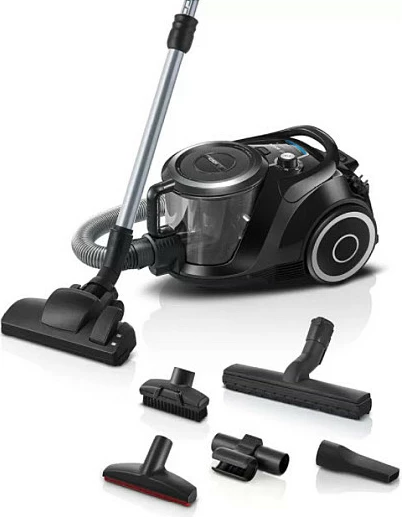 Fshesë me korrent Bosch Serie 6 BGC41XSIL, 700 W, pa qese, 2.4 L, e zezë