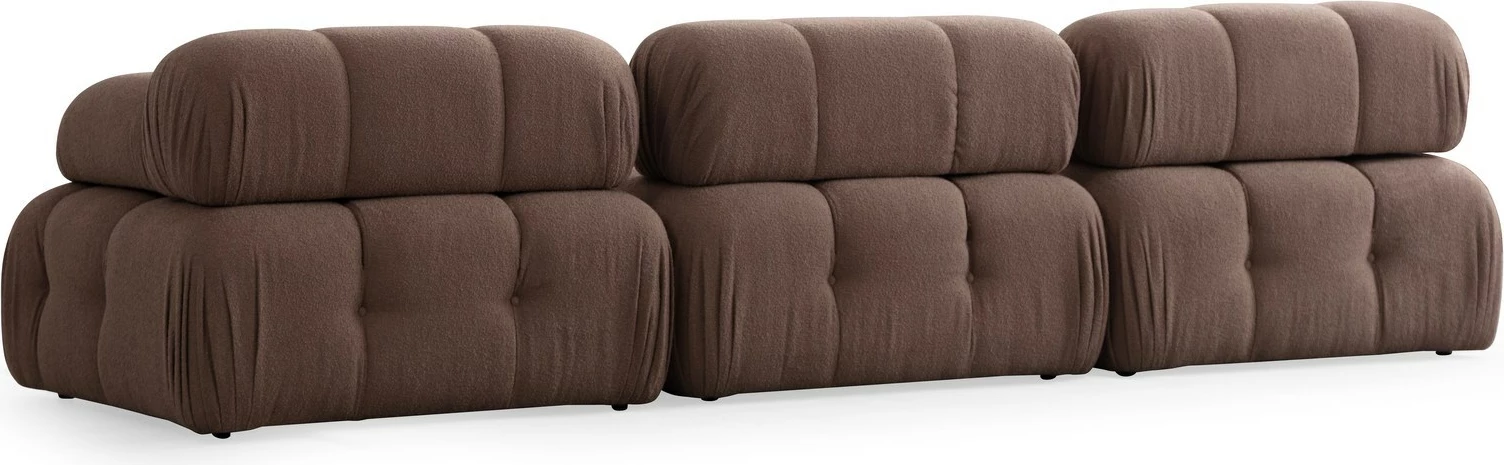 Këndare Doblo 3 vende me pouffe, ngjyrë kapuçino