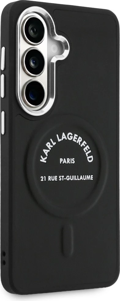 Mbështjellës Karl Lagerfeld Embossed RSG Logo MagSafe për Samsung Galaxy S26, i zi, në kuti
