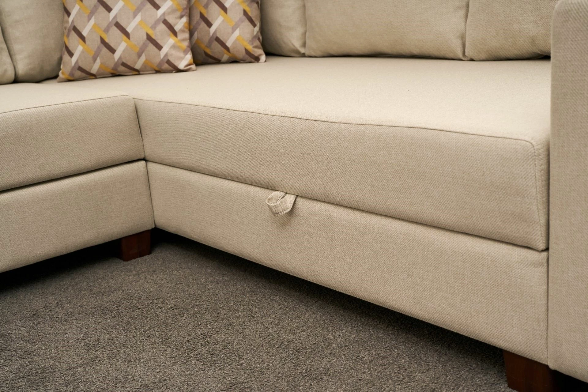 Kënd-sofë-krevat Atelier del Sofa, Aly Arzilla, kënd majtas, krem
