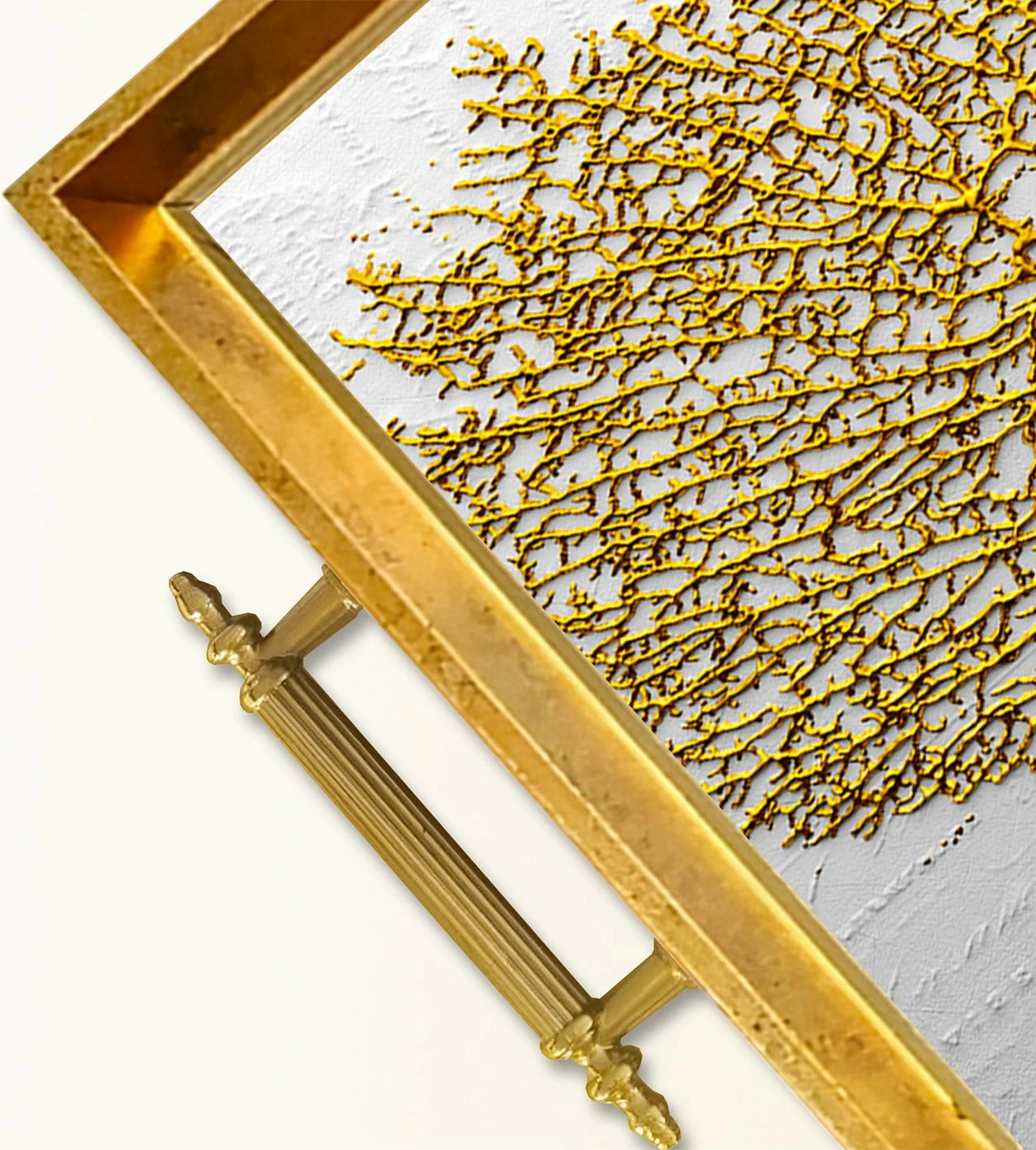 Tabaka dekorative prej qelqi, shumëngjyrëshe, Aberto Design, TPEA9943, 50x29x3.5 cm