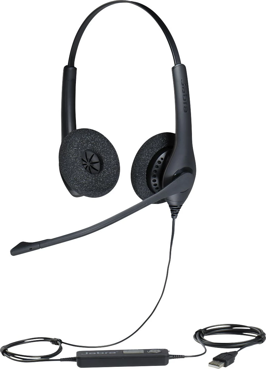 Kufje Jabra BIZ 1500 Duo USB, me kabllo, 20 - 6800 Hz, për zyrë/qendër thirrjesh, 74 g, e zezë