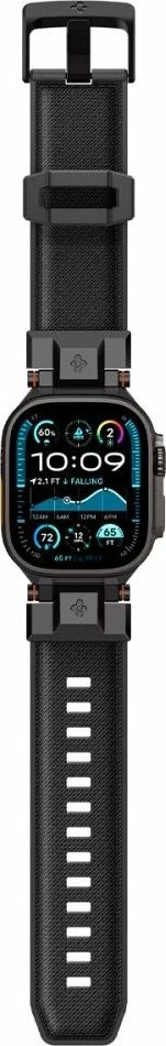 Kornizë mbrojtëse me rrip për Smartwatch Spigen DuraPro Armor, për Apple Watch 6/7/8/9/10/SE/Ultra 1/2 44/45/46/49 mm, e zezë