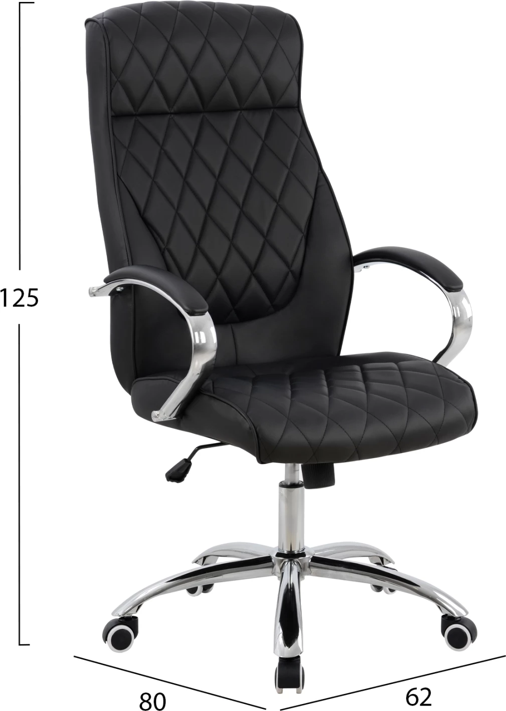 Karrige menaxheri për zyre, ngjyrë e zezë, FH1098.01, 62x80x125cm