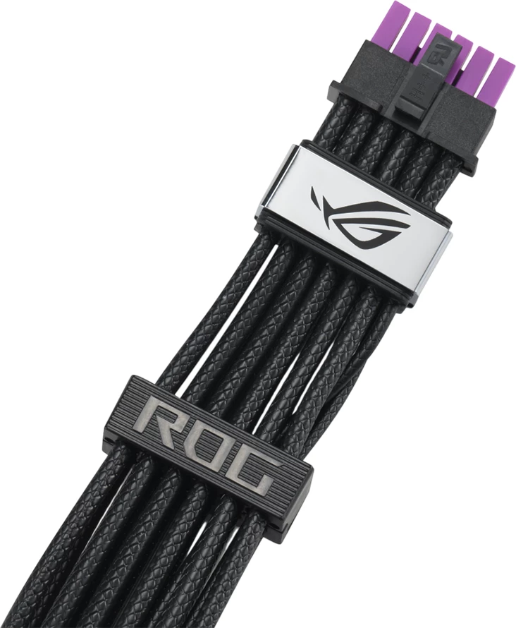 Kabllo rryme PCIe ASUS ROG Equalizer 12V-2x6, 16-pin në 2x 6-pin, 750mm, e zezë