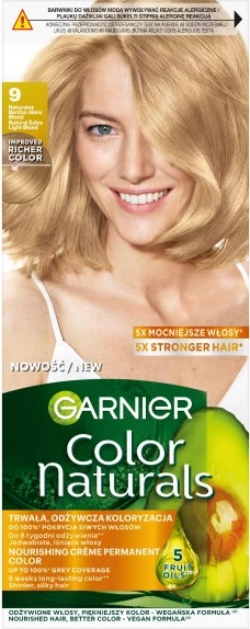 Ngjyrë për flokë Garnier Color Naturals 9 shumë e çelët bjonde, 1 copë
