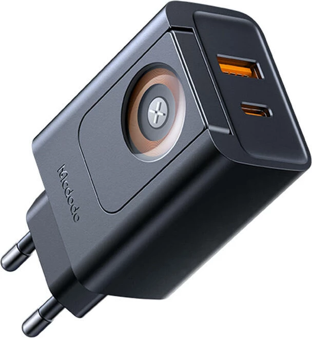 Karikues Mcdodo CH-3700 30W 2-në-1 USB-C+A, i zi