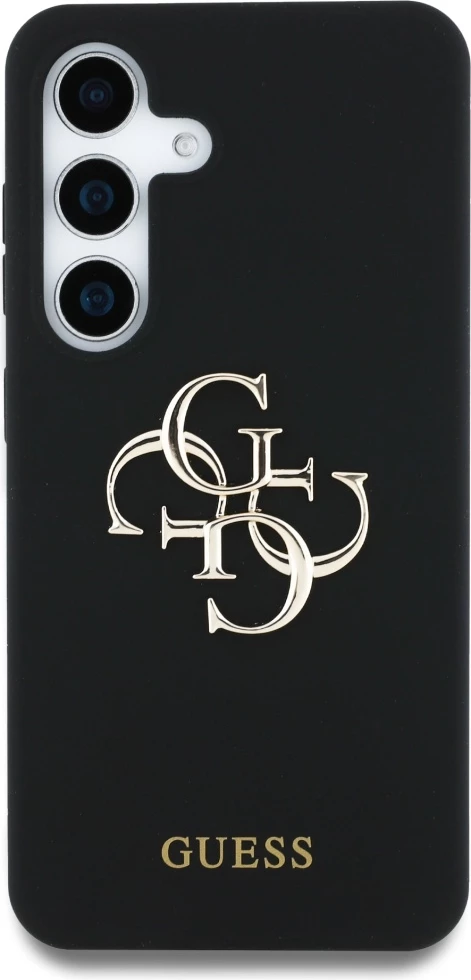 Mbështjellës Guess Silicone Big 4G Logo Bottom Script për Samsung Galaxy S25, i zi