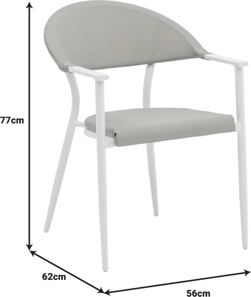 Set tavoline me karrige për terasë Kliton - Pino, alumin, ngjyrë e bardhë, 80x80x74cm, 3 copë