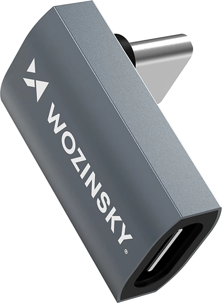 Adapter i kënduar USB-C në USB-C, Wozinsky WPKF-01, Thunderbolt 4 40Gb/s, PD 240W, 8K 60Hz, OTG, gri