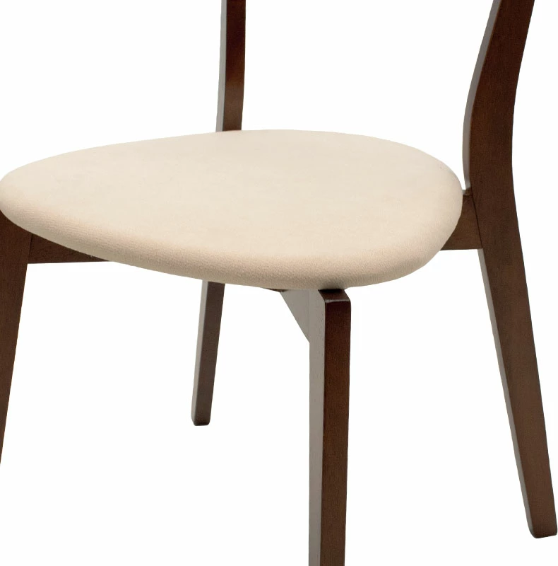 Tavolinë me karrige Benson - Toto, 7 copë, 150x90x75cm, ngjyrë arre - pëlhurë bezhë