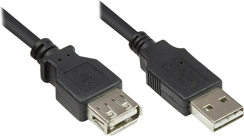 Kabllo zgjatues USB 2.0 GoodConnections USB-A mashkull - USB-A femër, 0.5m, e zezë