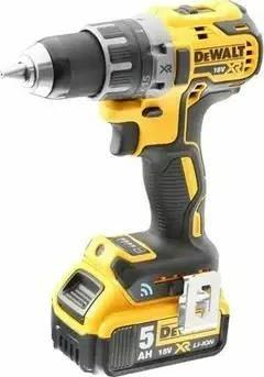 Trapan/vidhosës me bateri DeWalt DCD708P2T 18 V, brushless, 2x 5 Ah, 65 Nm, mandrinë 13 mm, me karikues & valixhe TSTAK, verdhë/zi