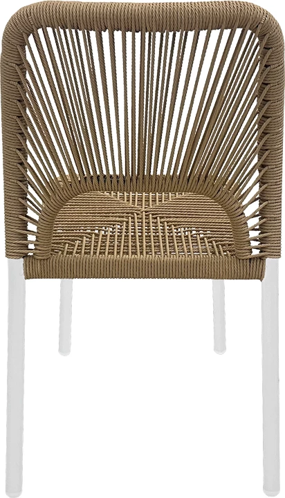 Karrige alumini Norture, e grumbullueshme, kornizë e bardhë, ratan natyral, 45x63x82cm