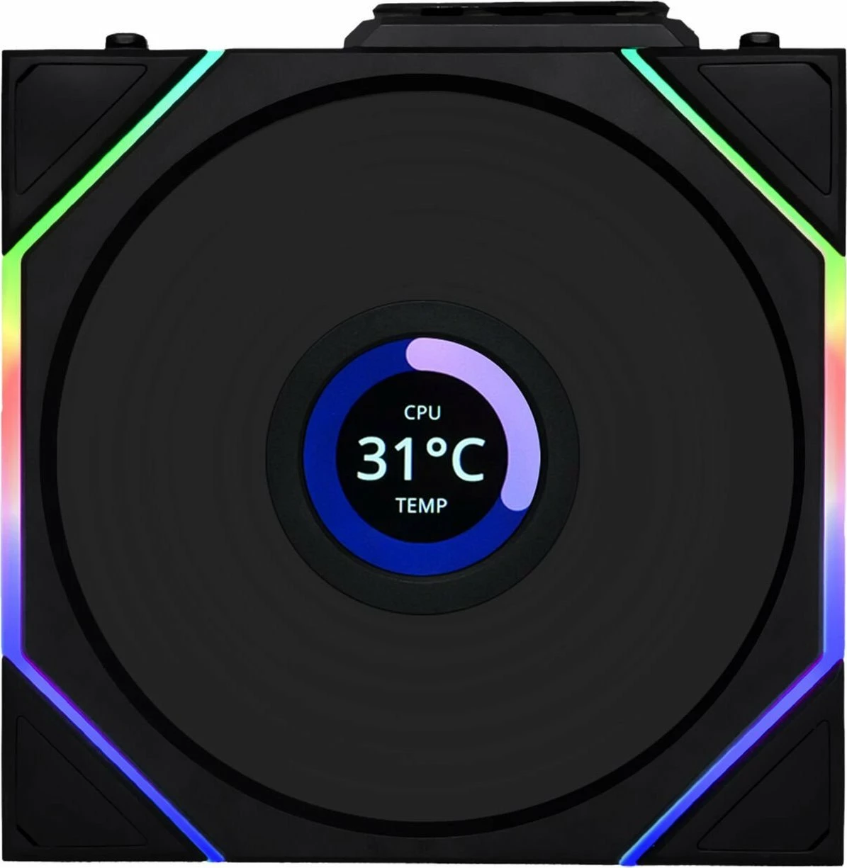 Ventilatorë kasë PC Lian Li UNI FAN TL Wireless LCD 120 Reverse Blade, 120mm, PWM 4-pin, ARGB, zi, 3-pack