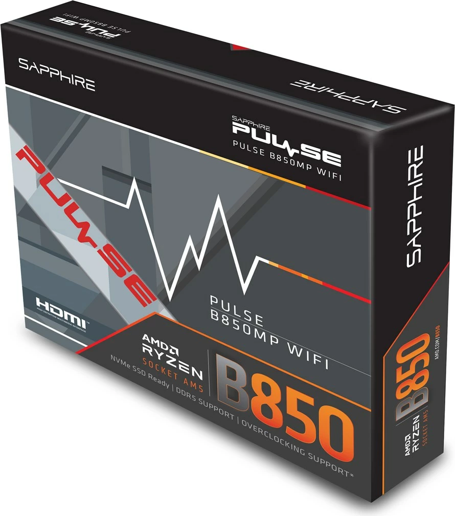 Pllakë amë Sapphire PULSE B850M WIFI, micro ATX, Socket AM5, e zezë