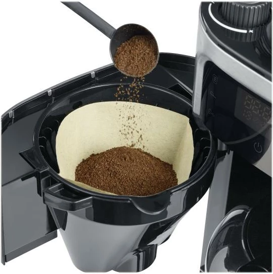 Aparat kafeje Severin KA 4814, rezervuar uji 1 L, për kokrra kafeje me mulli të integruar, inox/zi