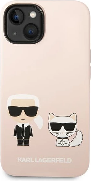 Mbështjellës Karl Lagerfeld KLHMP14MSSKCI për iPhone 14 Plus 6.7", silikon, MagSafe, rozë e çelur
