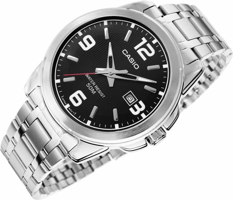 Orë dore për meshkuj Casio MTP-1314PD-1AVEF, e zezë, me kuti