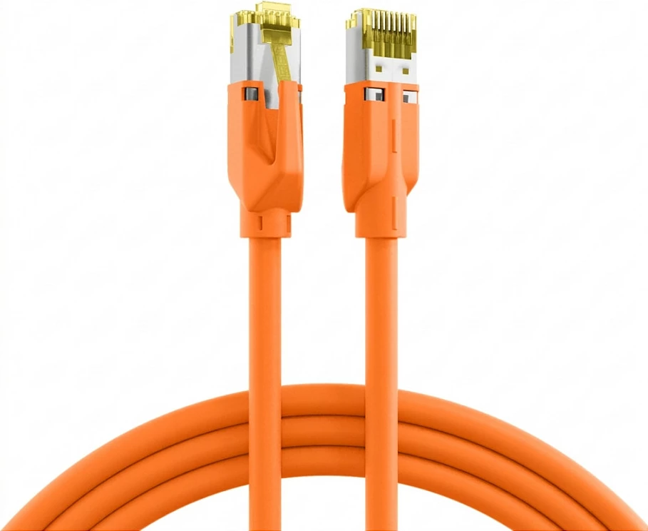 Kabllo rrjeti EFB Elektronik RJ45 Cat6A S/FTP LSZH, 0.25m, portokalli