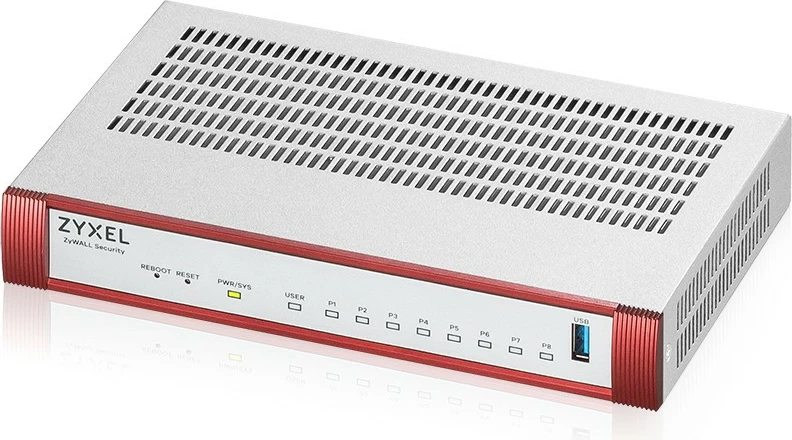 Firewall Zyxel USG FLEX 100 H Series USGFLEX100H-EU0102F, 8 porta Gigabit, VPN, i bardhë/kuq
