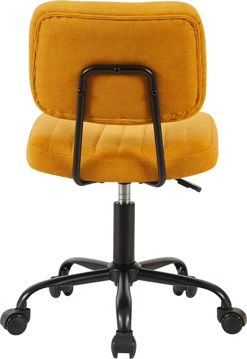 Karrige zyre Warra, material stof, ngjyrë e verdhë, 50x52x76-86cm