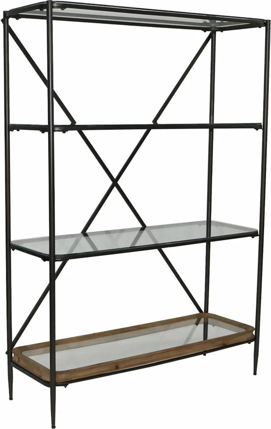 Raft librash Marais, 4 rafte, ngjyrë natyrale, 127x43x184 cm