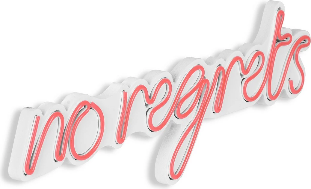 Dekor dritash LED plastike, ngjyrë rozë, 'no regrets', 52x16x2 cm