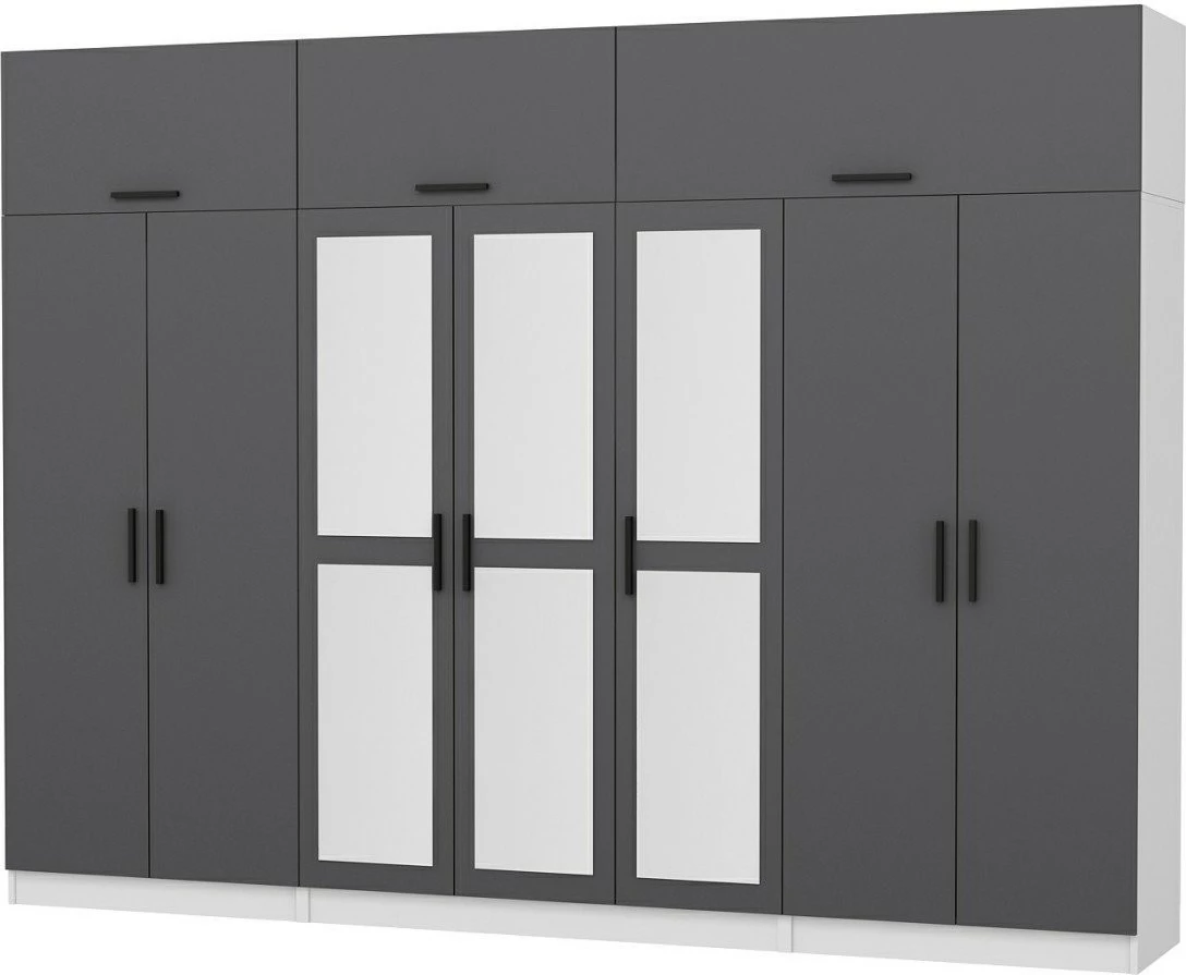 Dollap rrobash Skye Decor, anthracite dhe i bardhë, 5254