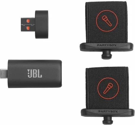 Mikrofon wireless JBL EasySing Mic, set 2 copë + USB-C AI dongle, zi/portokalli