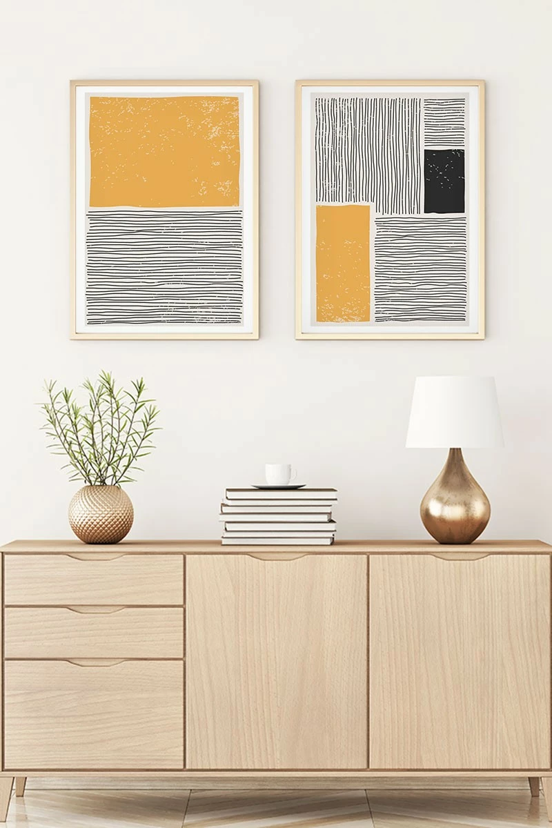 Pikturë dekorative me kornizë MDF (2 copë), Wallity, Huhu130, 30x40cm
