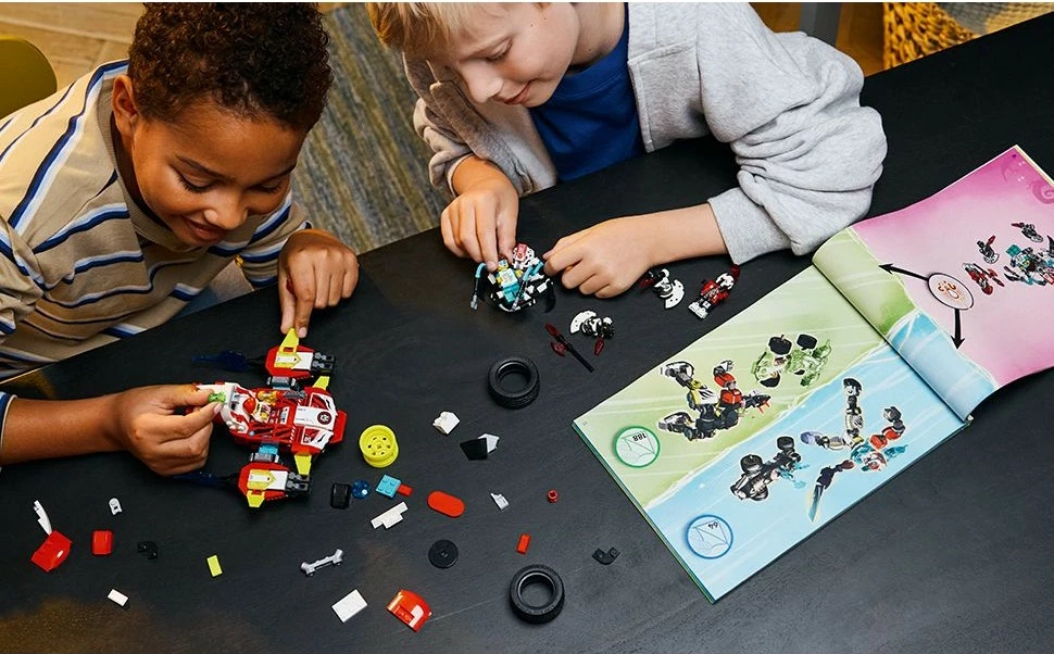 Set ndërtimi LEGO DREAMZzz 71497, Cooper Tiger-Mech & Zero Hot Rod, 1006 pjesë, multikolor