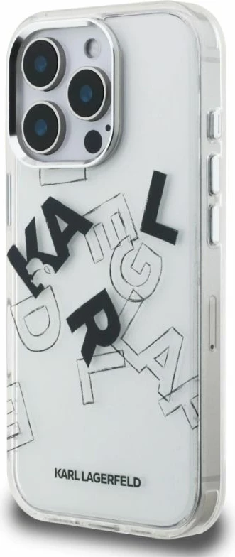 Kapak telefoni Karl Lagerfeld IML Sketched Graphic për iPhone 16 Pro, transparent