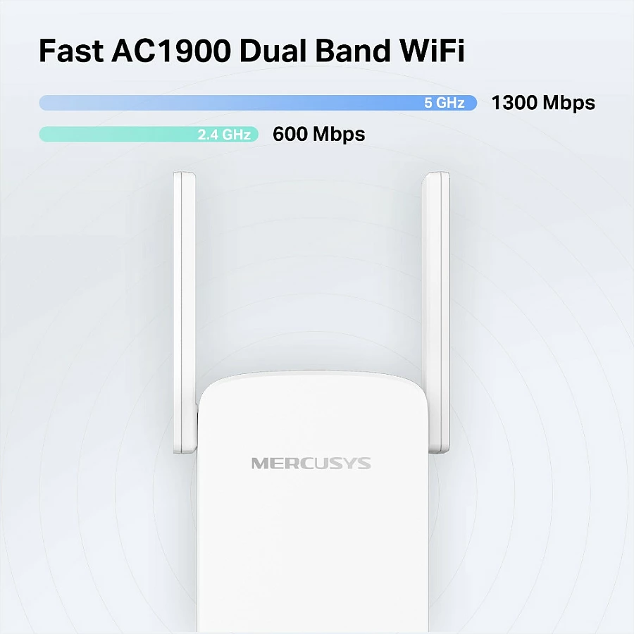 Zgjatës Wi‑Fi Mercusys ME50G AC1900, Dual-Band, Gigabit Ethernet, i bardhë