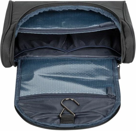 çantë tualeti udhëtimi Rivacase ECO 8407, 4L, RPET, me grep varës, 270x90x190mm, e zezë