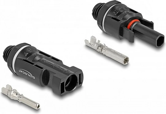 Konektor paneli solar DeLOCK DL4, 2 copë, mashkull/femër, IP67, i zi