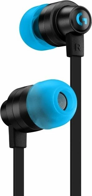 Kufje Logitech G333 (981-000924) in-ear gaming, me kabllo, 3.5mm + adaptor USB-C, me mikrofon, kaltër