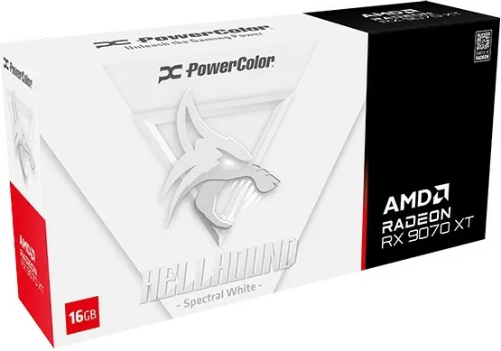 Kartelë grafike PowerColor Hellhound Radeon RX 9070 XT, 16 GB, GDDR6, e bardhë